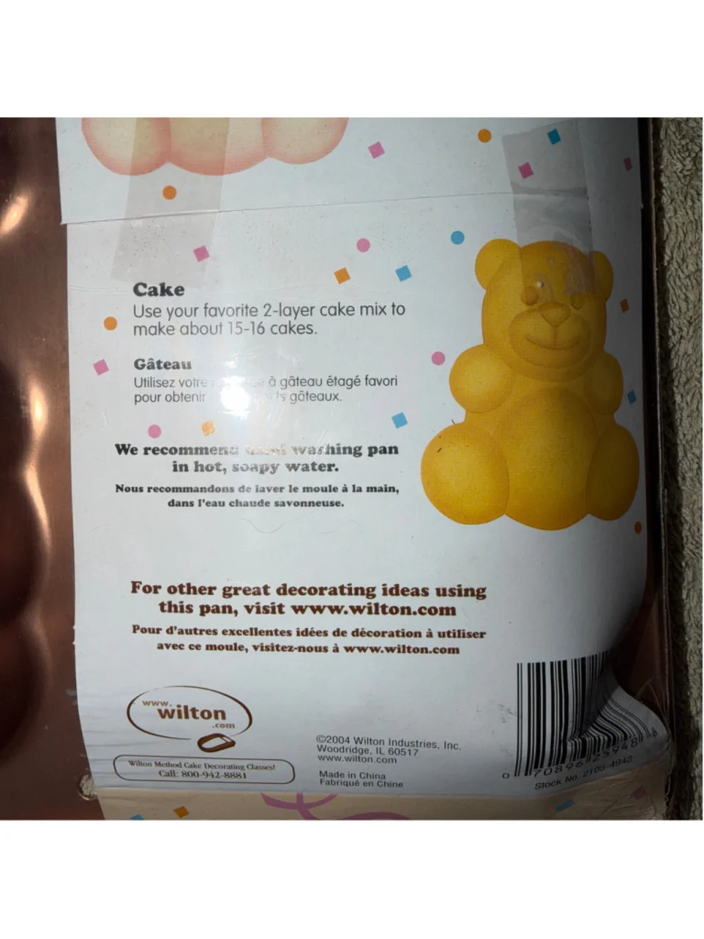 Vintage NIP 2004 Wilton Industries Teddy Bears Mini Treat Metal Baking Mold Pan